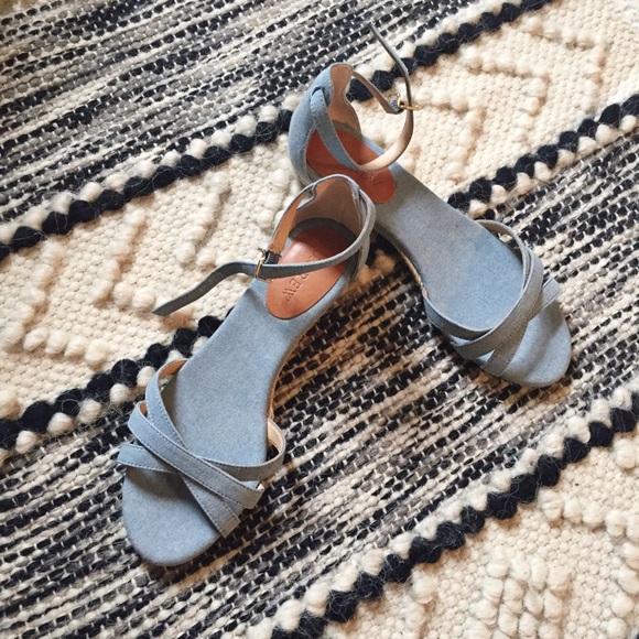Never-worn J. Crew chambray espadrille flats