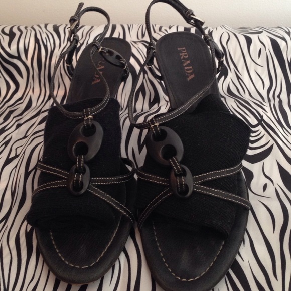 PRADA strap heel sandals