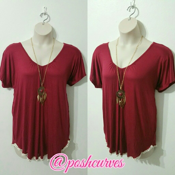 Tops - 🎀Plus Size🎀 Burgundy Top 1XL