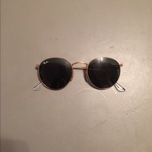 Ray-Ban round gold metal sunglasses
