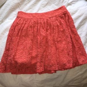CORAL LACE FOREVER 21 skirt