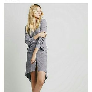 Purple Free People beach ribbed up maxi cardigan