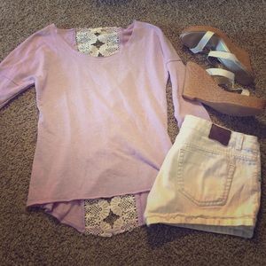 Lavender Lace Back Top