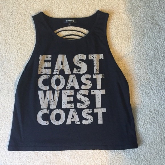 Black tank top with fringe in the back