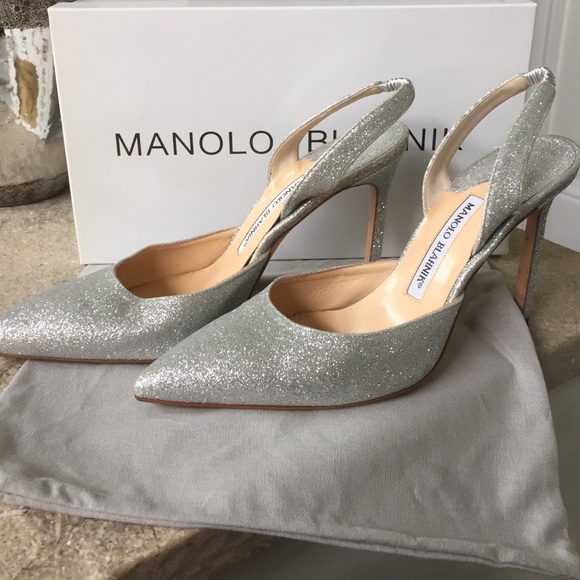 Silver Manolo Blahnik heels