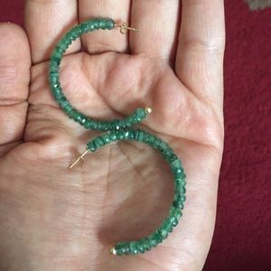 Genuine emerald and vintage earrings