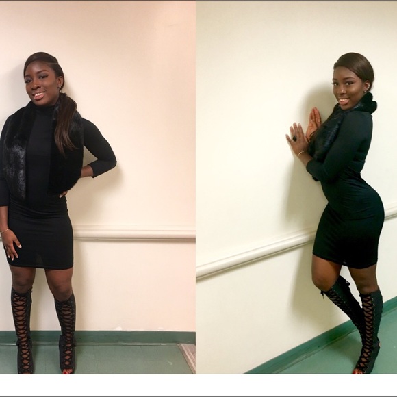 Knee high lace up heel boots