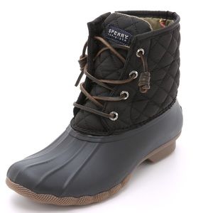 Sperry Saltwater Black Quilted Duck Boots