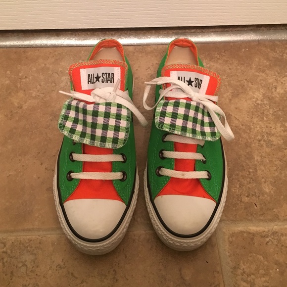 orange and green converse