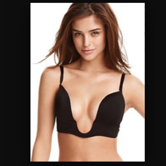 34B Deep V black bra.