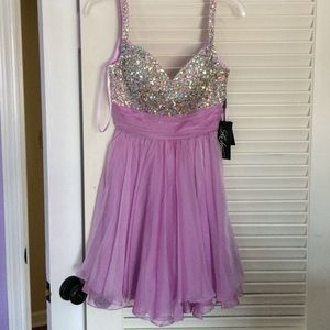 Purple short prom dress