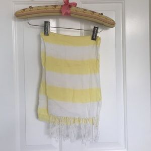 Yellow and white striped scarf
