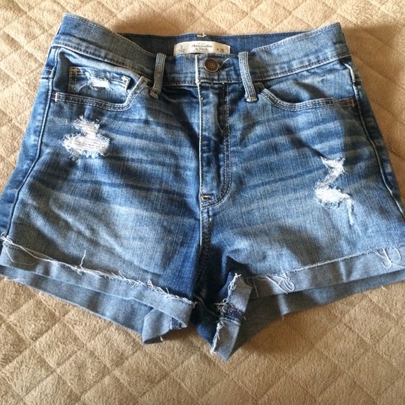 Abercrombie and Fitch high rise jean shorts
