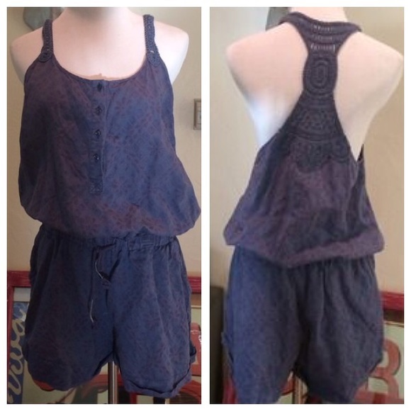 Free People Pants - FREE PEOPLE Crochet Racerback Romper