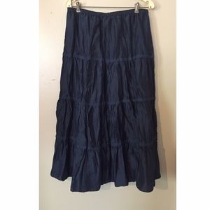 Garnet Hill 100% Silk Maxi Skirt