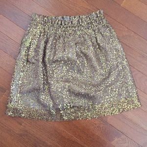 J. Crew Gold Sequin Bell skirt