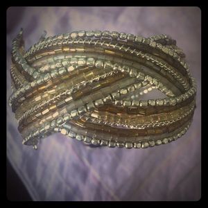 Francescas Beaded braided cuff bracelet