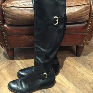 Black leather boots