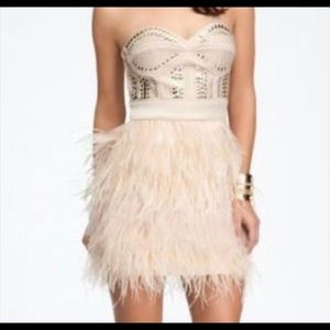 STUNNING!Bebe Studded Feather Dress Small