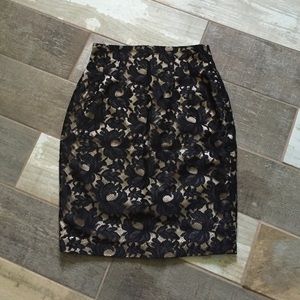 Andrea jovine 8 high waist pencil lace skirt black