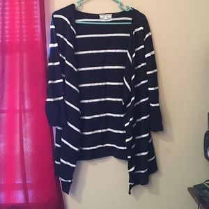 White and black cardigan