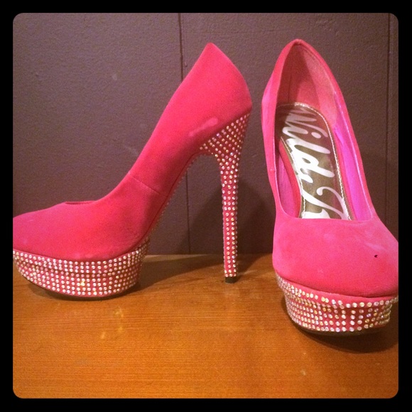 Hot Pink Sparkle Heels