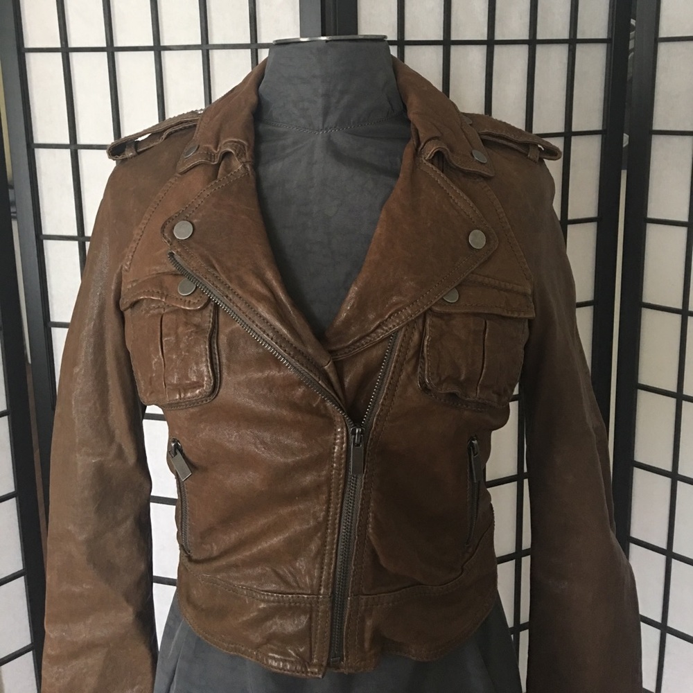 Leather moto jacket