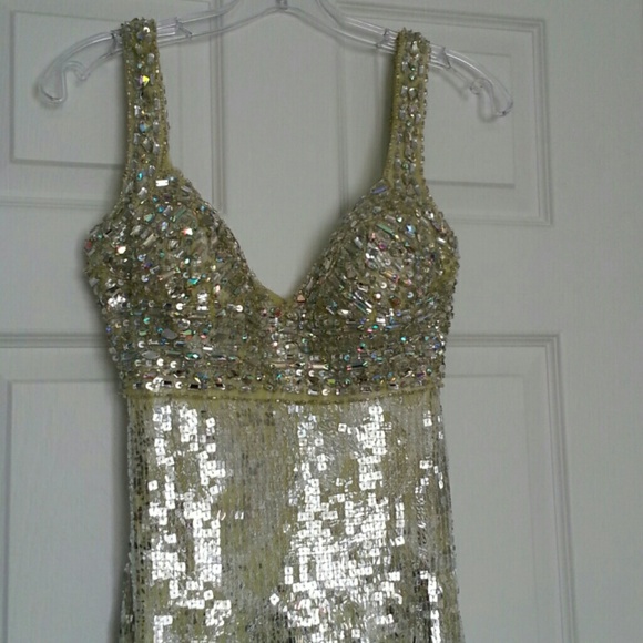 Clarisse Green Sequence Dress