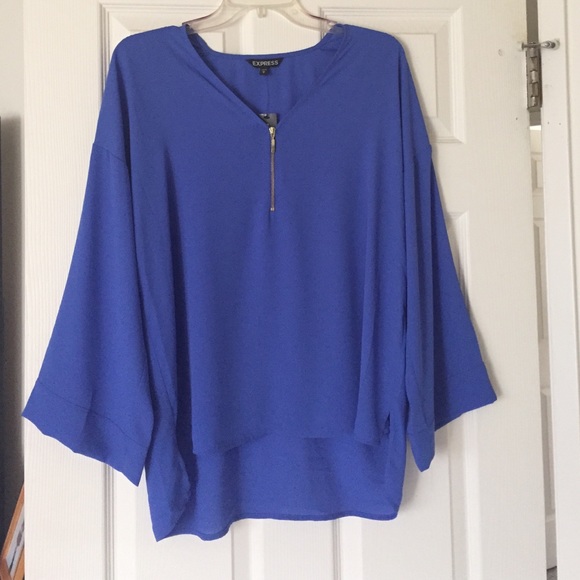 Express Blouse Top Tunic M Periwinkle Blue