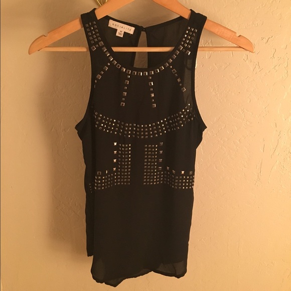 NWOT • Studded Black Tank
