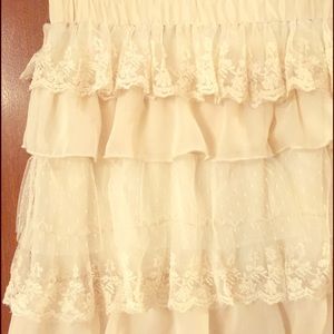 Dainty Jewell's Ivory Ruffles & Lace Skirt