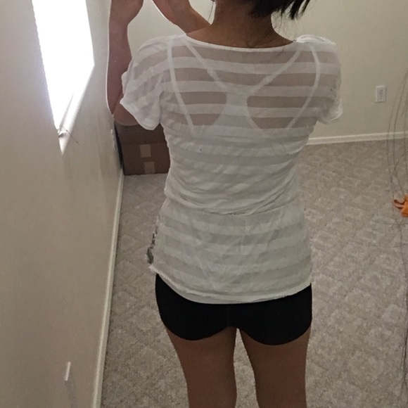 Floral striped peplum top - Picture 2 of 4