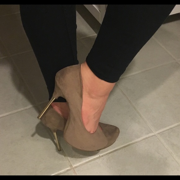 Beige stiletto heels