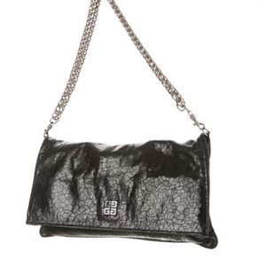 Givenchy cracked leather clutch/ shoulder bag