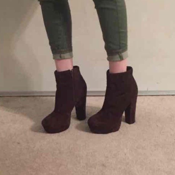 Brown High Heeled Platforms - Picture 1 of 4