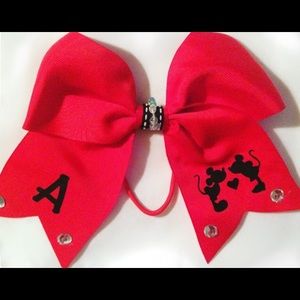 Custom Mickey & Minnie rhinestone Cheer style bow