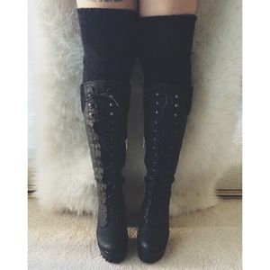 Knee high Lace up Boots