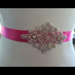 Rhinestone sash for bridesmaid or flower girl