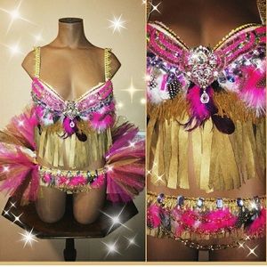 Pink native rave outfit