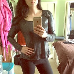 Long sleeve metallic number