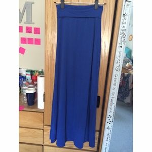 Plain Blue Maxi Skirt
