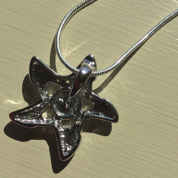 🐬925 Silver Blue Fire Opal Starfish Necklace🐬 - Picture 4 of 4