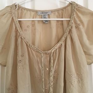 Nine West Tops - 100% Silk Blouse with Flower Embroidery Nine West Tops - 100% Silk Blouse with Flower Embroidery