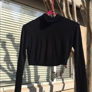 Crop roll neck top