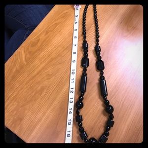 Black beaded chunky necklace from J. Crew.
