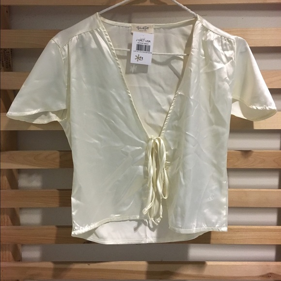 Brandy Melville silk shirt cream