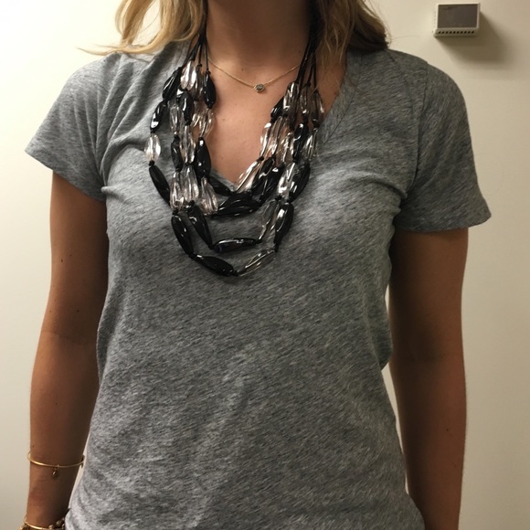 European chunky beaded black necklace. - Picture 2 of 2