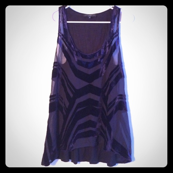 Sheer velvet patterned tank