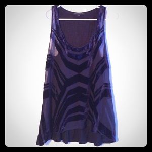 Sheer velvet patterned tank