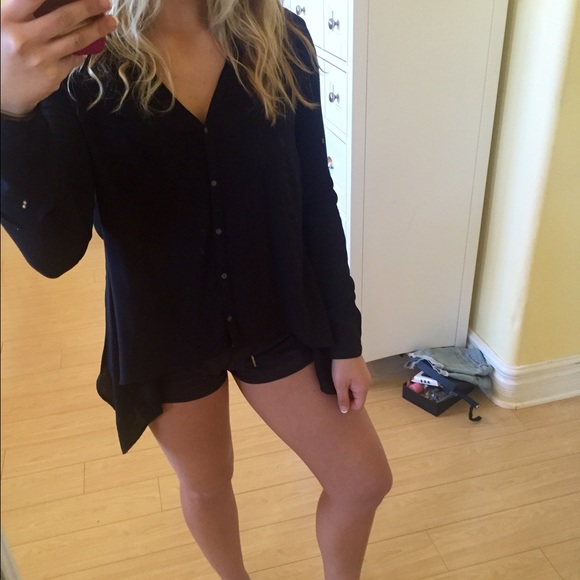 Black long sleeve button up. Size M